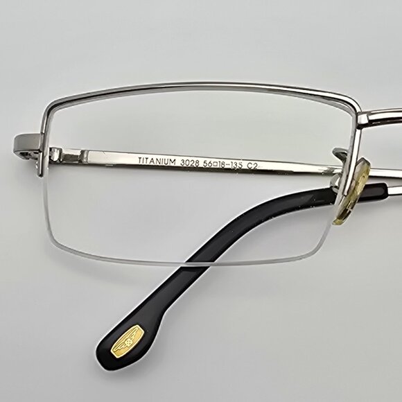 Longines 3028 C2 Silver Black Titanium Semi-Rimless Eyeglasses Frame France 56mm - Picture 13 of 13